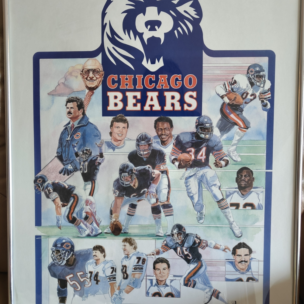 Chicago Bears 1985 Team Poster